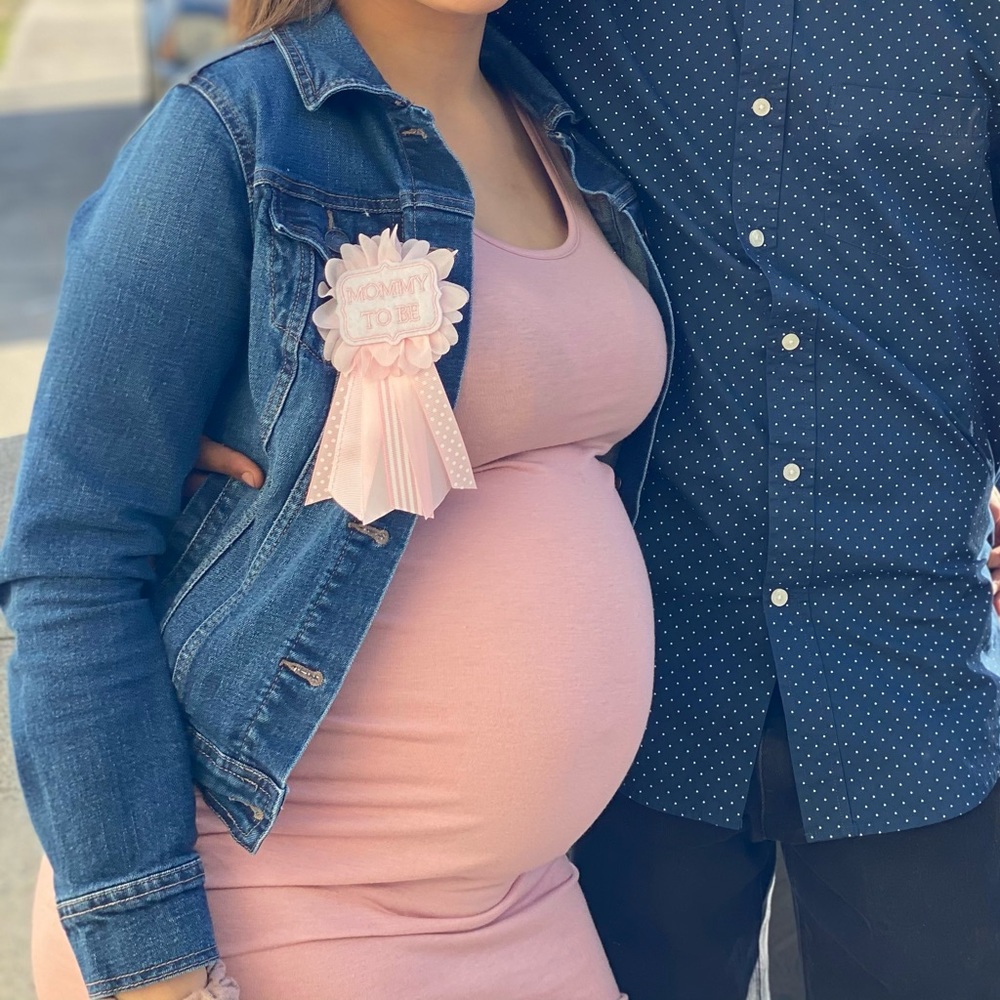 Size S pink maternity dress